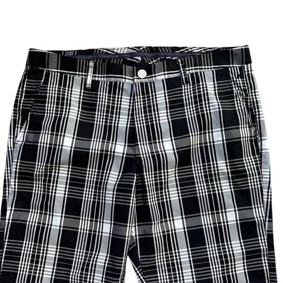 Bonobos Maide Golf Pants Mens 36x35 Plaid Black White Performance Tech Spring - Picture 3 of 10